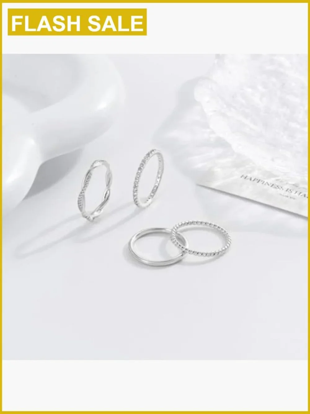 Dainty 14K Gold Plated Stacking Rings Set Cubic Zirconia Thin Ring Trendy